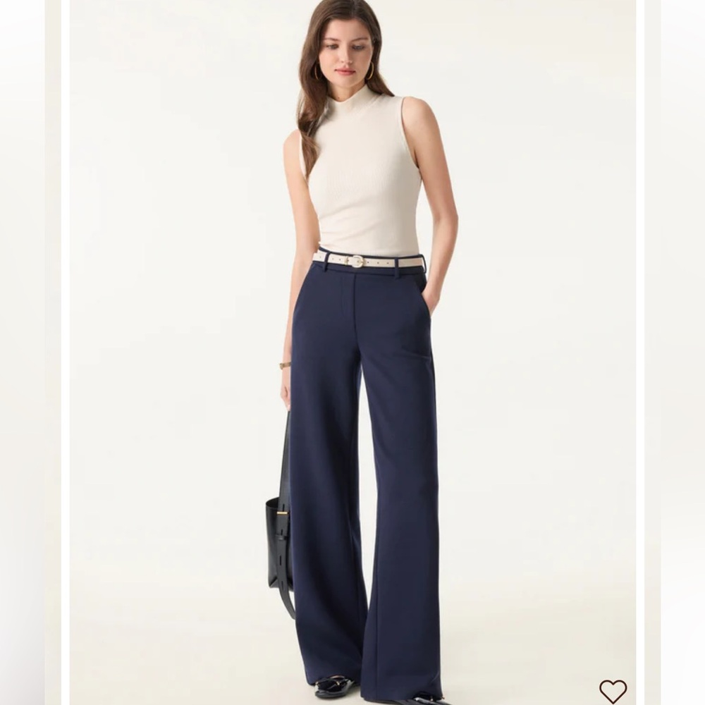 Stretchy Mid Rise Straight Leg Pull-on Pants
